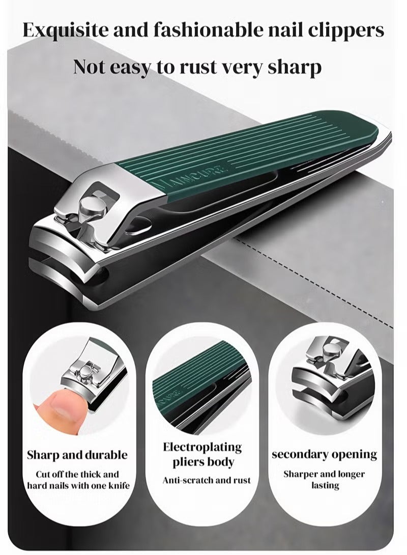 مجموعة مقص أظافر احترافية 22 في 1، مقص أظافر باللون الأخضر - Image 4